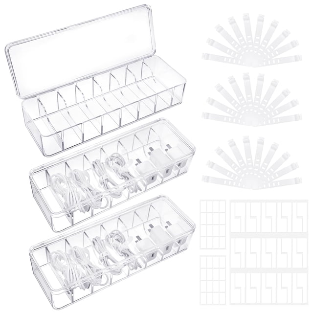 Caja organizadora de cables ProSuites con tapa con 30 bridas y etiquetas