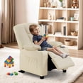thumbnail image 2 of MCombo Big Kids Recliner Chair with Cup Holders for Toddler Boys and Girls, 2 Side Pockets, 3+ Age Group, Faux Leather 7322 Cream White, 2 of 9