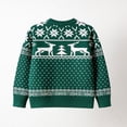 thumbnail image 4 of KHONTS Toddler Boy Girl Christmas Sweater Pullover Reindeer Snowman Sweatshirts Winter and Fall Warm Soft Cute Casual Tops,Sizes 18M-6Y Dark Green 100, 4 of 9