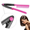 thumbnail image 2 of Flmtop Multifunction V Shape Flat Hair Styling Straightening Comb Salon DIY Style Tool, 2 of 10