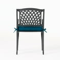 thumbnail image 5 of Brody Outdoor Cast Aluminum Dining Chair with Cushion, Set of 2, Antique Matte Black, Dark Teal, 5 of 6