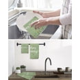 thumbnail image 5 of Happy Birthday Kitchen Dish Towels for Drying Dishes Set of 4, Sage Green Modern Abstract Art Waffle Weave Microfiber Hand Tea Bathroom Towels Quick Dry & Absorbent Towel 15.7x23.6, 5 of 7