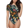 thumbnail image 1 of Fotbe Vintage Casino Chips Body de Mujer con Cuello Redondo y Mangas Cortas, Sin Mangas Ajustado, Suave, Cómodo y Básico-Large, 1 of 7