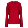 thumbnail image 4 of Wensltd Femmes Protection Solaire Manches Longues Hauts à Capuche Couleur Unie Légers Sports de Plein Air Randonnée Course Chandails Rouge, 4 of 6