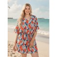 thumbnail image 3 of HAPPY BAY Women's Loungewear African Plus Size Party Bathing Suit Cover Ups 3X-4X Denim, Hibiscus, 3 of 5