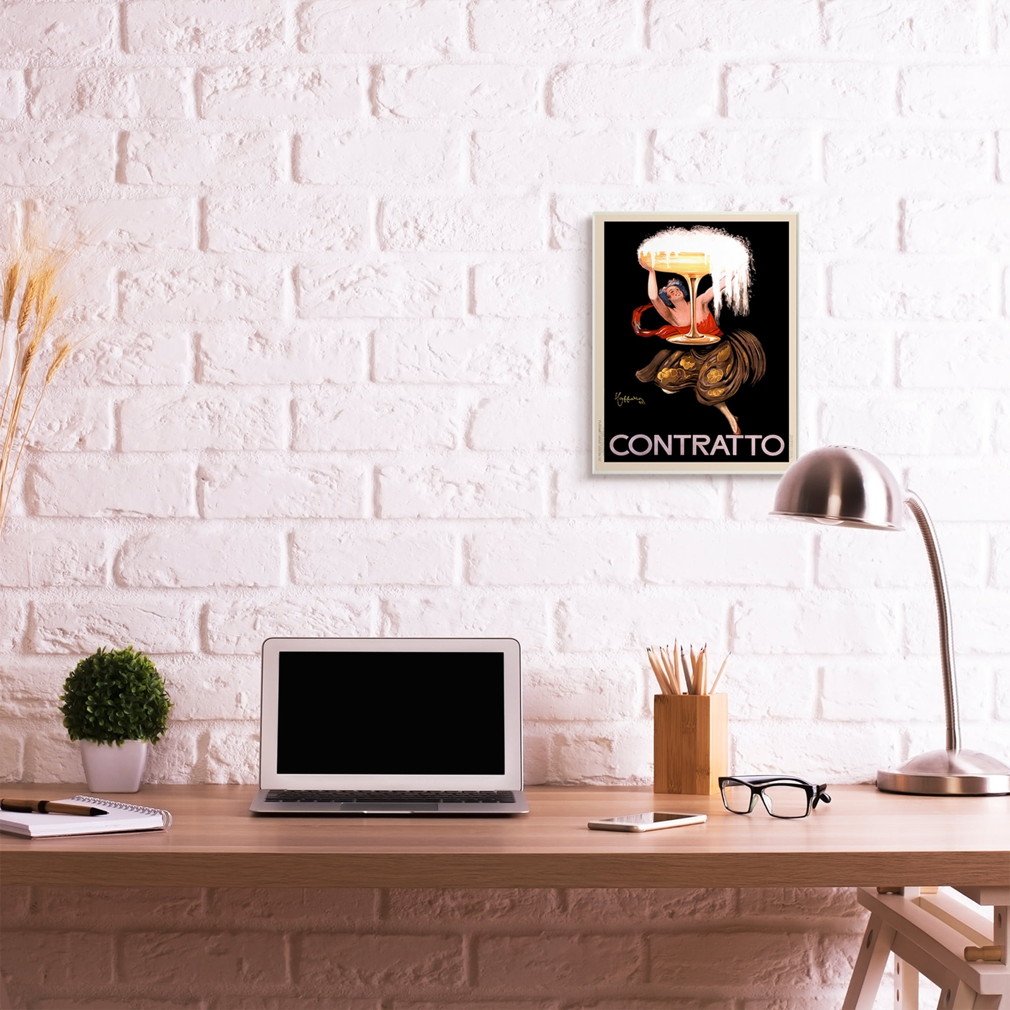 Stupell Industries Vintage Vermouth Cocktail Illustrative Advertisement Contratto Wall Plaque by Anonymous