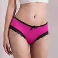 thumbnail image 2 of Xucatan Women's Low Rise Floral Embroidered Bow Bikini Panties, Scalloped Underwear, Soft Stretchy Breathable Feminine Briefs, Romantic Style Hipster Panties for Women, Daily Wear Panties Gift, 2 of 6