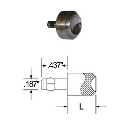 

Squeezer For Round Head Rivets With A .250 Head Diameter 3/8 Height.187 Shank Diameter.437 Shank Length