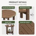 thumbnail image 2 of SERWALL Round Outdoor Side Tables Set of 2, All Weather Use Double Layer Patio Side Table, HDPE Adirondack End Table for Patio, Garden, Deck - Brown, 2 of 7