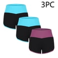 thumbnail image 2 of Ltctricy Women's Athletic Shorts 3 Pc Soft Comfy High Waisted Color Block Booty Running Shorts Summer Lounge Workout Shorts, 2 of 5