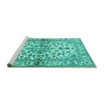 thumbnail image 2 of Ahgly Company Machine Washable Indoor Rectangle Medallion Turquoise Blue Traditional Area Rugs, 8' x 12', 2 of 4
