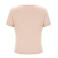 thumbnail image 4 of Timegard Going out Tops for Women Deep V Neck Ruched Cropped Slim Comfy Short Sleeve Tee Casual Summer, 4 of 7