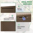 thumbnail image 5 of Enyopro 90 Gallon Deck Box, Organization and Storage Box for Patio Furniture Outdoor Cushions, Throw Pillows, Garden Tools and and Pool Toys, Brown, 5 of 9