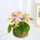 thumbnail image 5 of Jardinera de flores artificiales Decoración primavera-verano - Arreglo floral en maceta falsa con huevos, follaje de plástico, maceta blanca, decoración de escritorio de 14x12cm para despacho en casa, 5 of 7