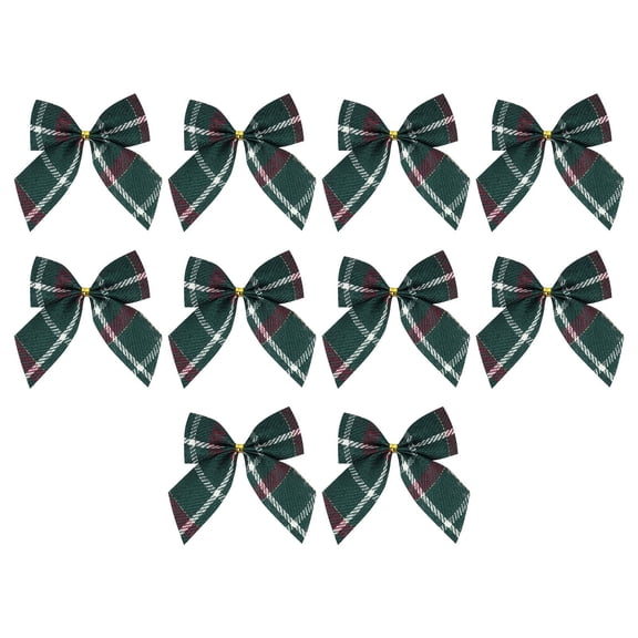 Christmas Bows,10PCS 2.9 in Buffalo Plaid Bows for Craft,Small Bows for Christmas Tree Decor,Tiny Ribbon Bows for Gift Wrapping