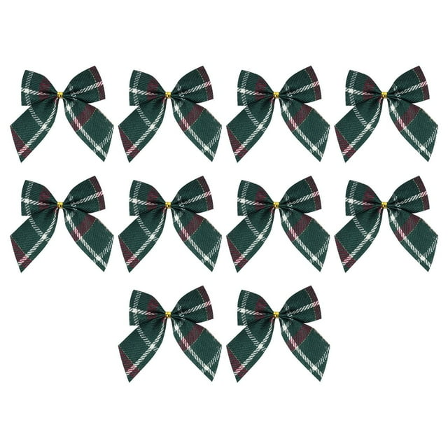 10PCS Christmas Fabric Bows, Various Styles, Lightweight, Reusable, Tree Garland/Table/Wreath Decoration, Holiday Gift for Friends/Family