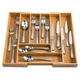 thumbnail image 3 of Bamboo Expandable Cutlery and Utensil Drawer Organizer by HMP, Adjustable Drawer Organizer, 3 of 5