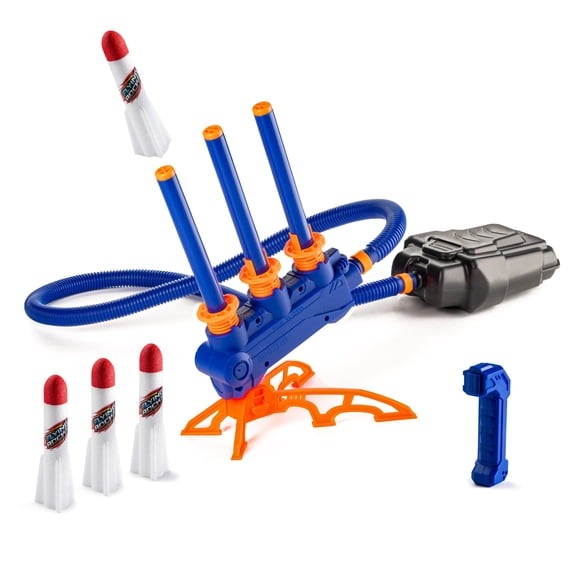 New-Bounce 2-in-1 Jump Rocket Set – Adjustable Launch Pad with 4 LED Rockets – Outdoor Fun, 4-Piece Set