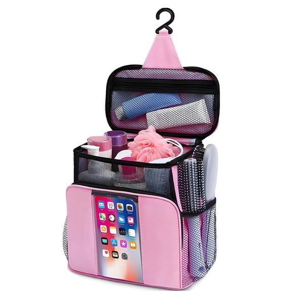 GASTROPOD Portable Shower Caddy College Tote Bag,Large Capacity Mesh Shower Caddy for College Dorm Room Essentials for Girls,Quick Dry Hanging Toiletry Shower Caddies - Pink