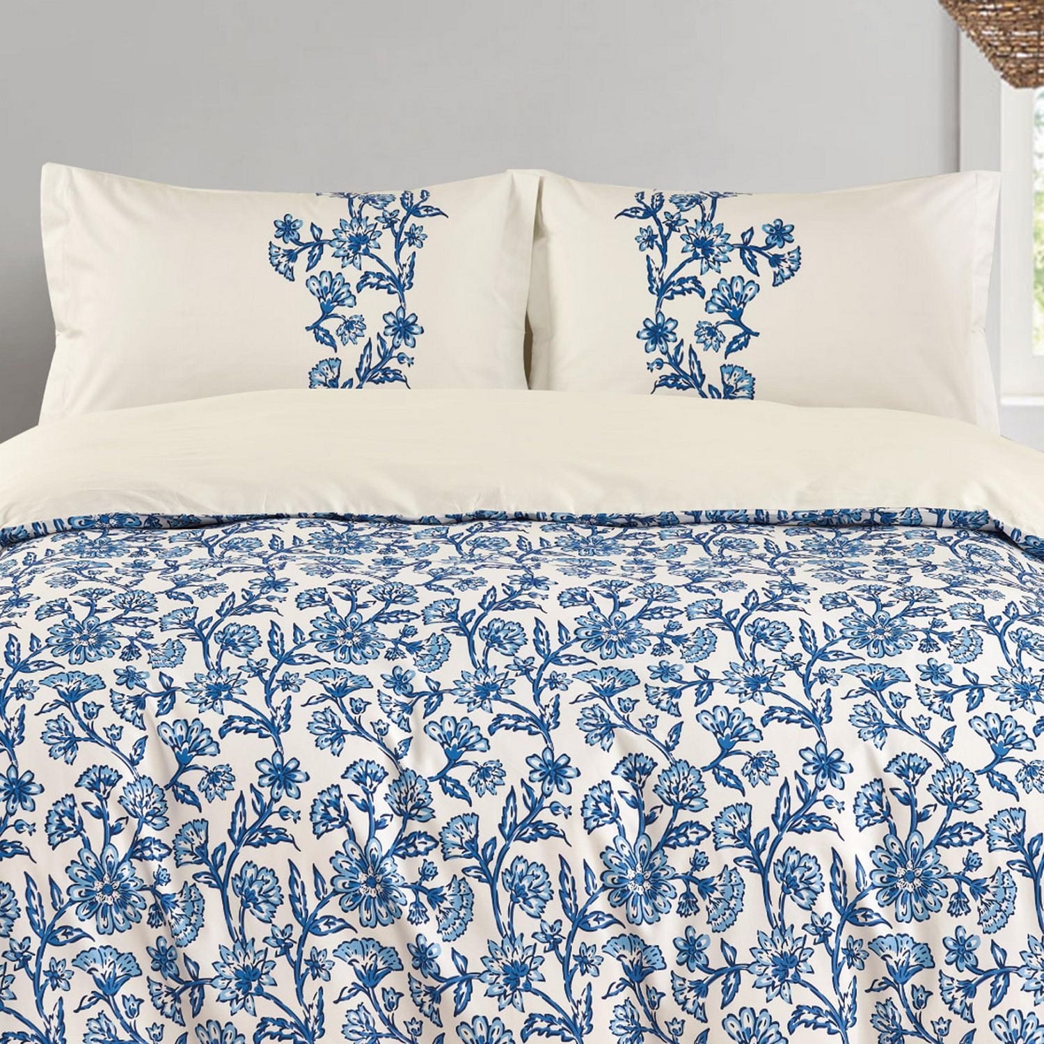 Ensemble de couette 5 pièces Johnson Home - Coton 200 fils, comprend des taies d'oreiller et des coussins décoratifs