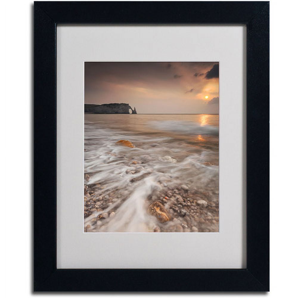 Trademark Fine Art 14" x 11" Acrylic Etretat Black Frame (RV0008-B1114MF)