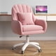 thumbnail image 1 of Silla de oficina HDHNBA de terciopelo, giratoria y con ruedas, rosa, 1 of 7