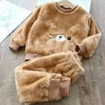 thumbnail image 2 of Infant Boy Clothes Kids Boys Fall Winter Warm Long Sleeve Elastic Waist 6M 12M 18M 2T 3T Sleepwear Pajamas 2 Piece, 2 of 4