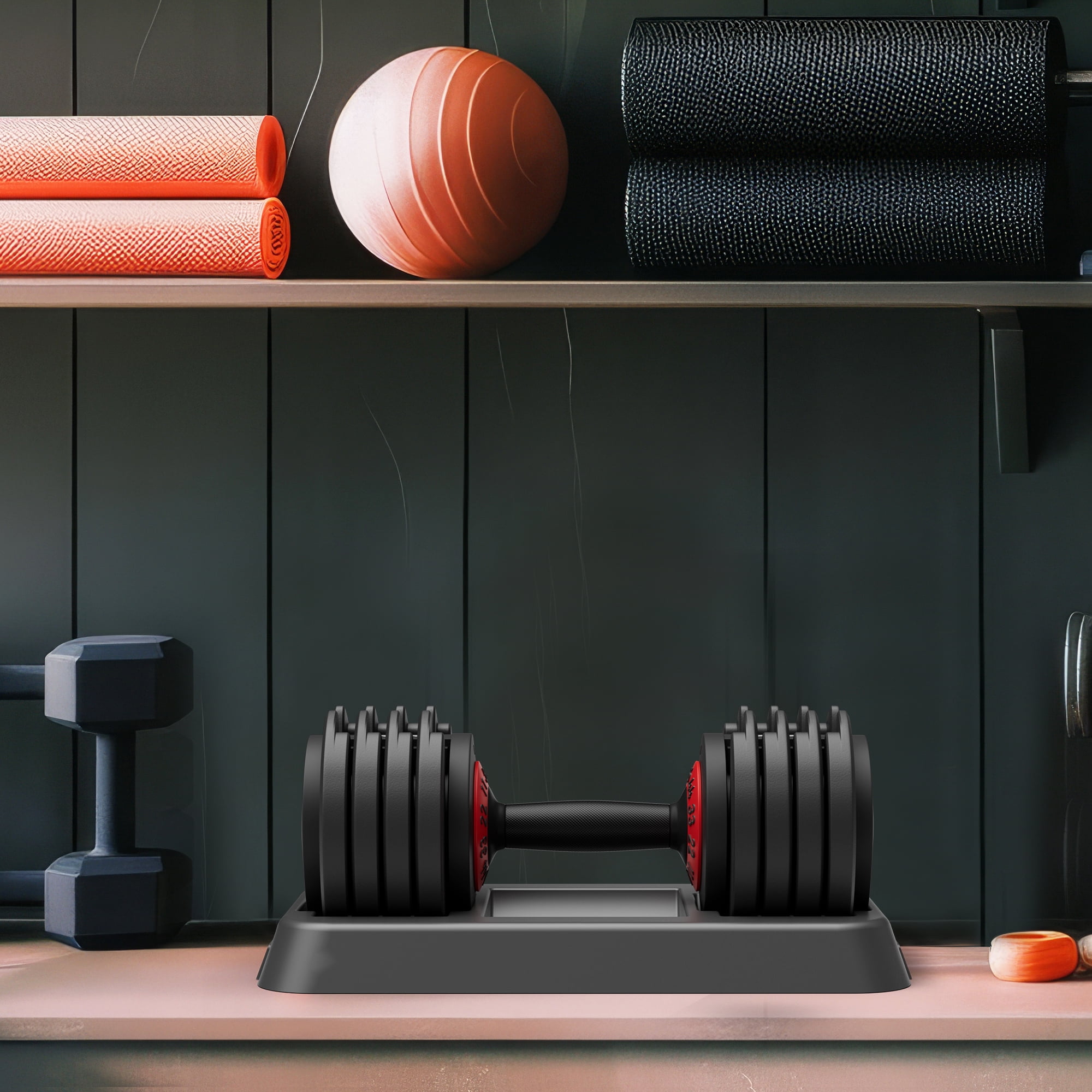 SKOK Adjustable Dumbbells 11-55 lbs Fitness Gym Exercise Weight Set Black