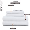 thumbnail image 2 of SGI Bedding 600 TC Egyptian Cotton Bed Sheet Set - Split King Size- 2 Fitted Sheet, 1 Flat Sheet, 2 Pillowcases 5Pc Soft, Durable Sheets Cotton Sheets 18" Deep White, 2 of 8