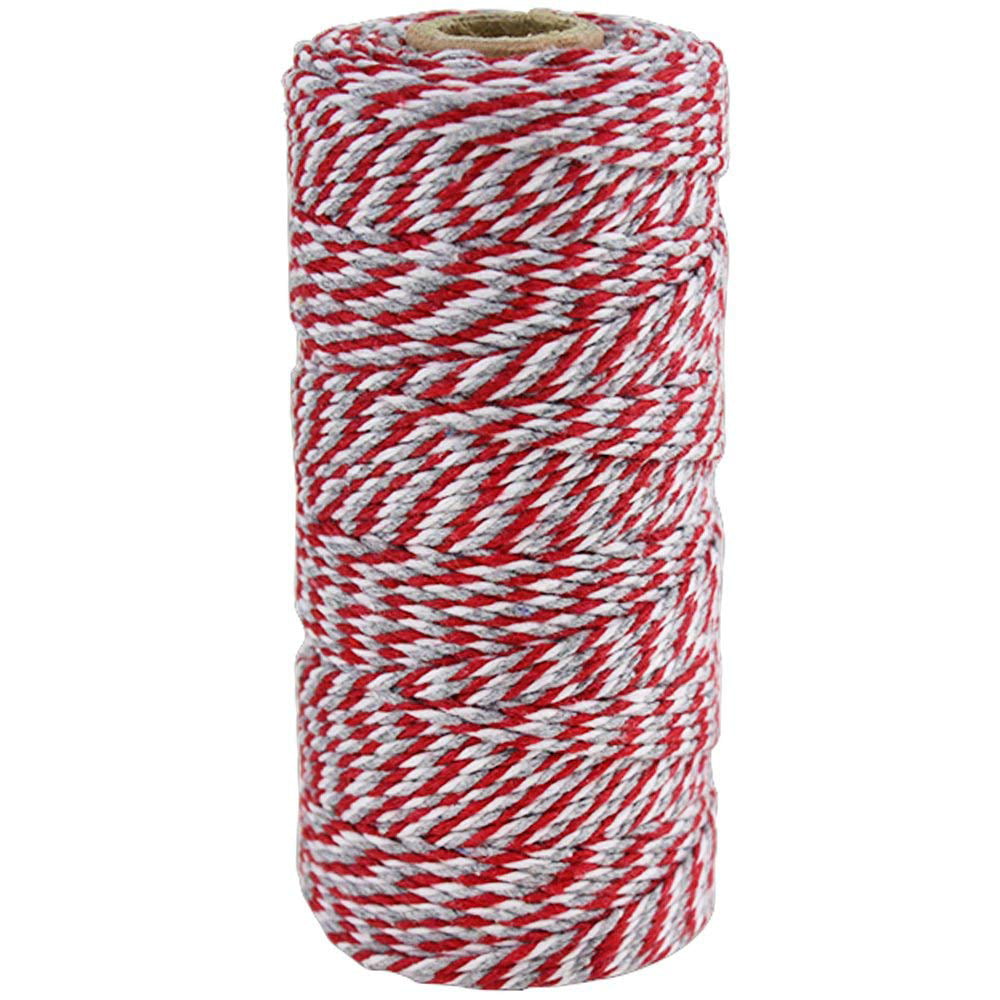 Just Artifacts ECO Bakers Twine 110yd 12Ply Cherry Grey Twist Decorative Bakers Twine for DIY Crafts and Gift Wrapping 