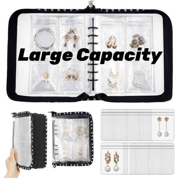 Earring Storage Book Organizer Travel Transparent Jewelry Storage Book for Necklace, Ring, Earring, Storage