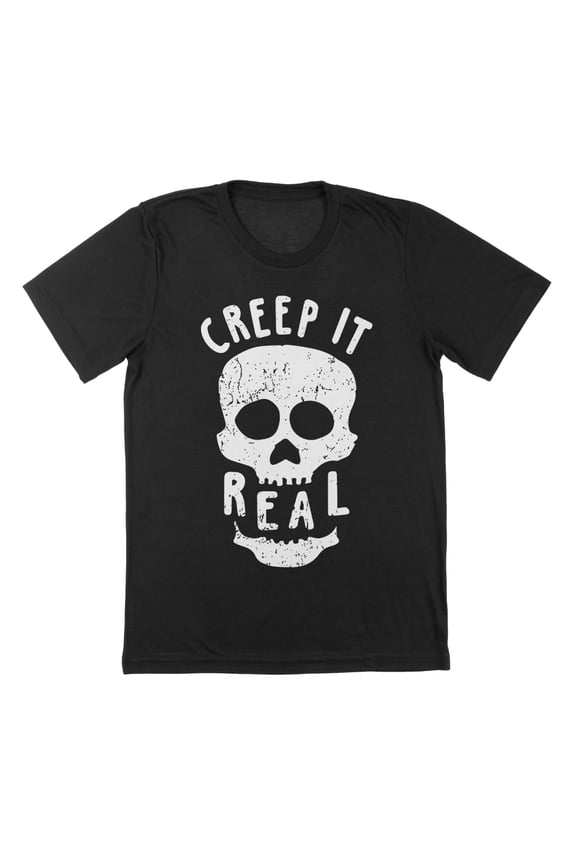 Creep It Real Humor Graphic Black Mens T-Shirt