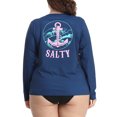 thumbnail image 5 of HDE Women's Plus Size Rash Guard UPF 50 Long Sleeve Swim Top Salty 1X, 5 of 6