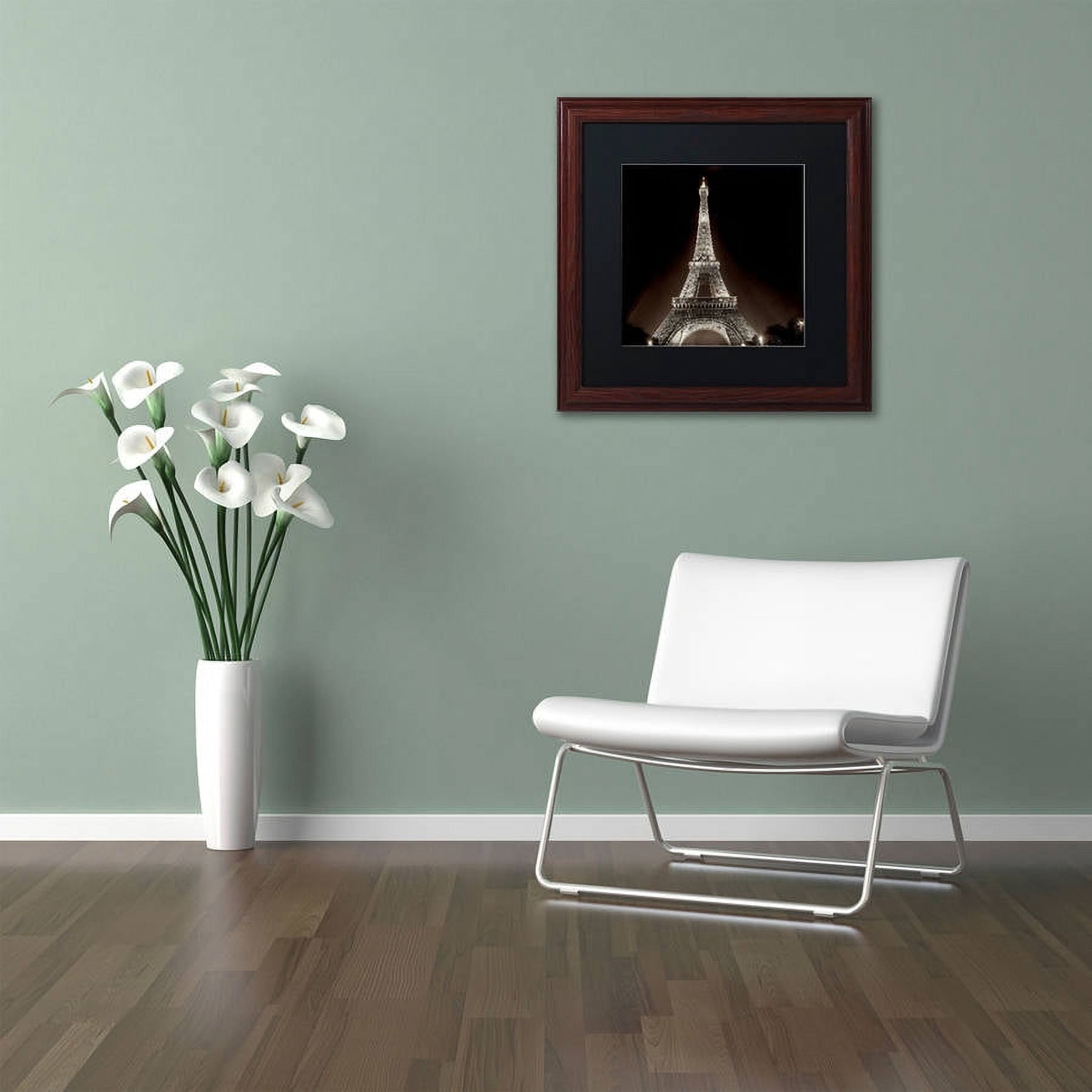 Trademark Fine Art "Tour Eiffel II" Canvas Art by Alan Blaustein, Black Matte, Wood Frame