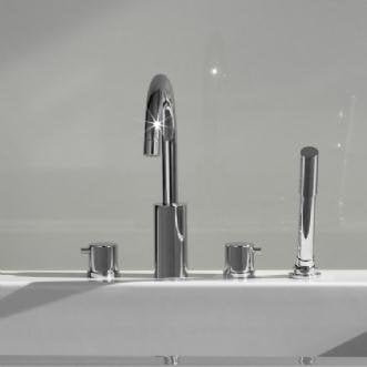 Jado Borma Polished Chrome Roman Tub Faucet W Hand Shower