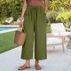 thumbnail image 2 of Pantalones holgados hasta los tobillos con nueve lazos en la cintura para mujer, moda primavera/verano, color liso, fácil cuidado, 2 of 7