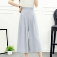 thumbnail image 4 of EDFBUYKRS Female Women Pants Casual Sweat Pants Women Baggy Packs Womens Wide Leg Cropped Suit Pants Work Business Summer Pleated Waisted Side Zipper up Trousers with Pockets S, 4 of 7