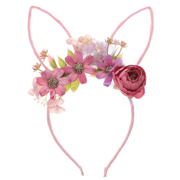 KAKOWELY Diadema con orejas de conejo para niñas, accesorio para el pelo para fiestas de cumpleaños y cosplay.