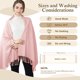 thumbnail image 5 of Chal AURUZA Pashmina Suave Grande 70x200 cm Rosa Claro, 5 of 7