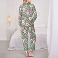 thumbnail image 6 of Goofa Rose Flowers Printed Women’s 2 Piece Pajama Set Super,Pajamas Women's Long Sleeve Sleepwear Soft Button Down Loungewear Pjs Lounge Set Nightwear-, 6 of 9
