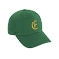 thumbnail image 2 of Daxton Low Profile Adjustable Baseball Dad Hat Cap Old English Font Alphabet A to Z, Kelly Green Hat Gold E, 2 of 3