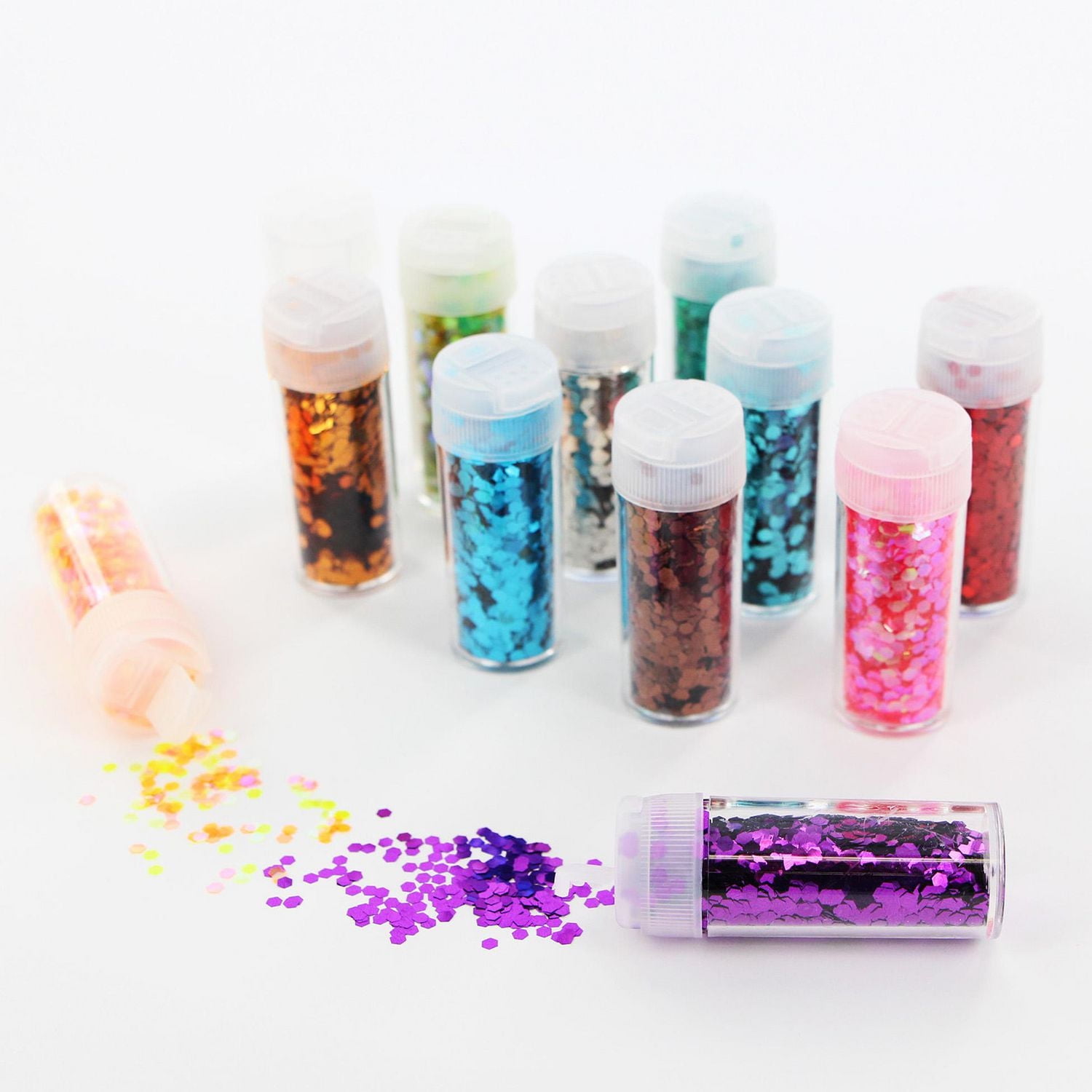 UNIQUE CREATIVE ART Sparkling Glitter set, 12 colours, Vibrant, DIY, Crafts