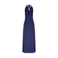thumbnail image 5 of ITSAME Women's Plus Size Dress, V Neck Sexy Elegant Halter Sleeveless Solid Color Swing Formal Holiday Dresses Dark Blue 5XL, 5 of 6
