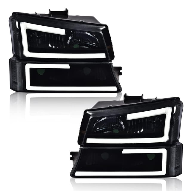 Conjunto de faros PIT66 LED DRL para Chevy Silverado 03-06