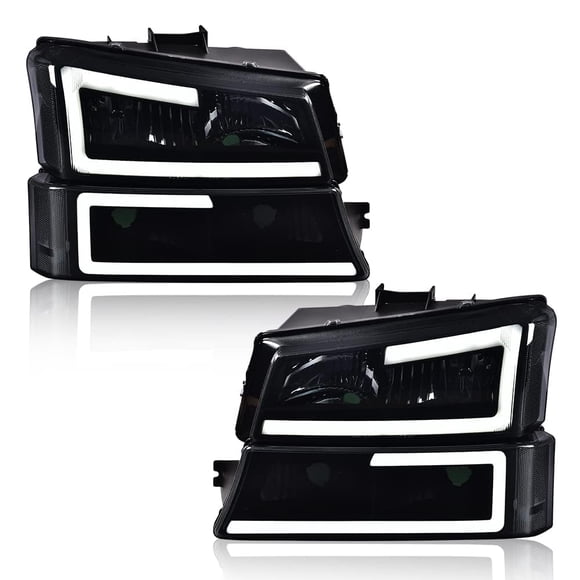 Conjunto de faros PIT66 LED DRL para Chevy Silverado 03-06