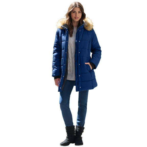 Roaman's Women's Plus Size Classic Length Puffer Coat