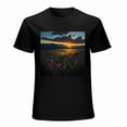 thumbnail image 2 of Afterglow T-shirt Flower Sea T-shirt Landscape Painting T-shirt Unisex tees Casual short sleeve, 2 of 5