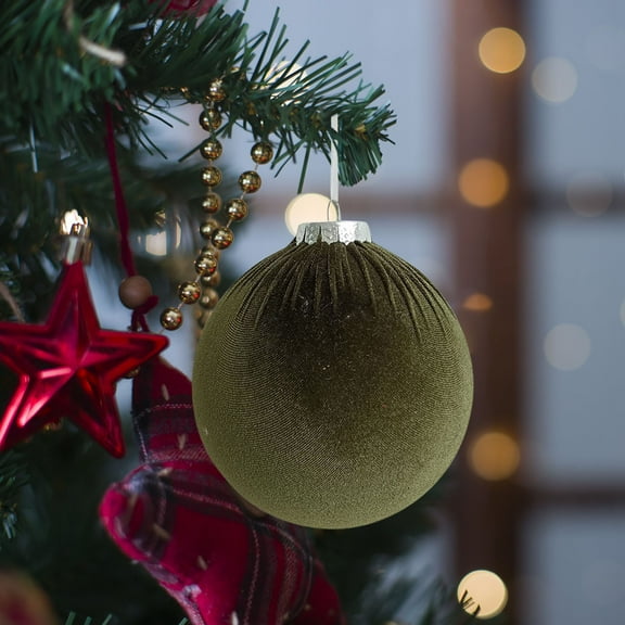 Chmadoxn Christmas Ball Ornaments, Christmas Tree Ornaments, Christmas Decorations 4pc Christmas Party Extra Large 10cm Flannel Christmas Holiday Dress Up Christmas Tree Ornaments Christmas Gifts