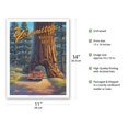 thumbnail image 2 of Mariposa Grove - Yosemite National Park - Wawona Tunnel Redwood Tree - Vintage Travel Poster by Kerne Erickson - Fine Art Matte Paper Print (Unframed) 11x14in, 2 of 4
