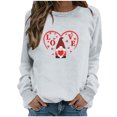 thumbnail image 2 of 50 % de Rabais Liquidation Chandail en Molleton Surdimensionné pour Femmes 2023 Été Col Rond Manches Longues Hauts Imprimés Blouse Régulière, 2 of 4
